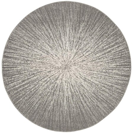 Safavieh 3 x 3 ft. Evoke 228H Power Loomed Round Area Rug; Dark Grey & Ivory EVK228H-3R